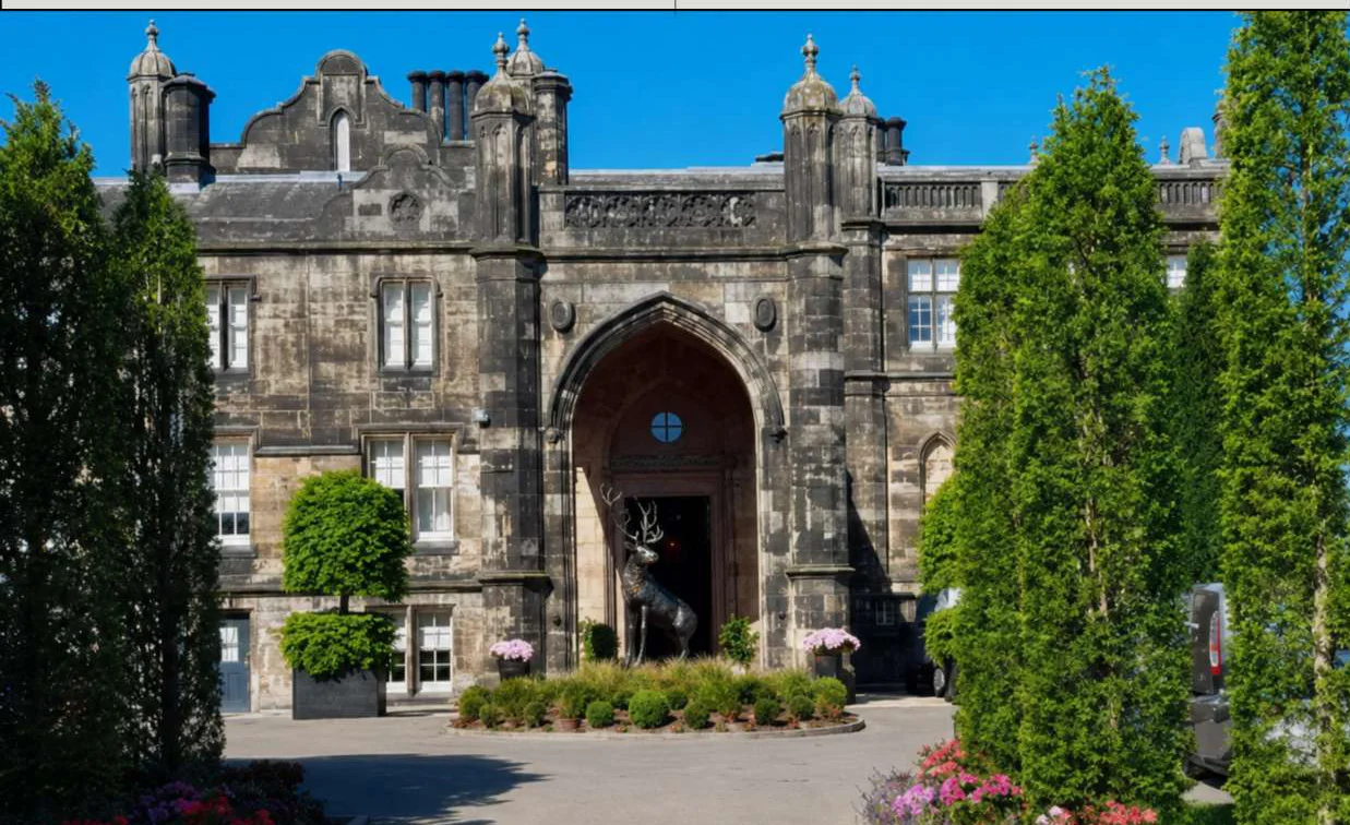 The entrance front at Mar Hall