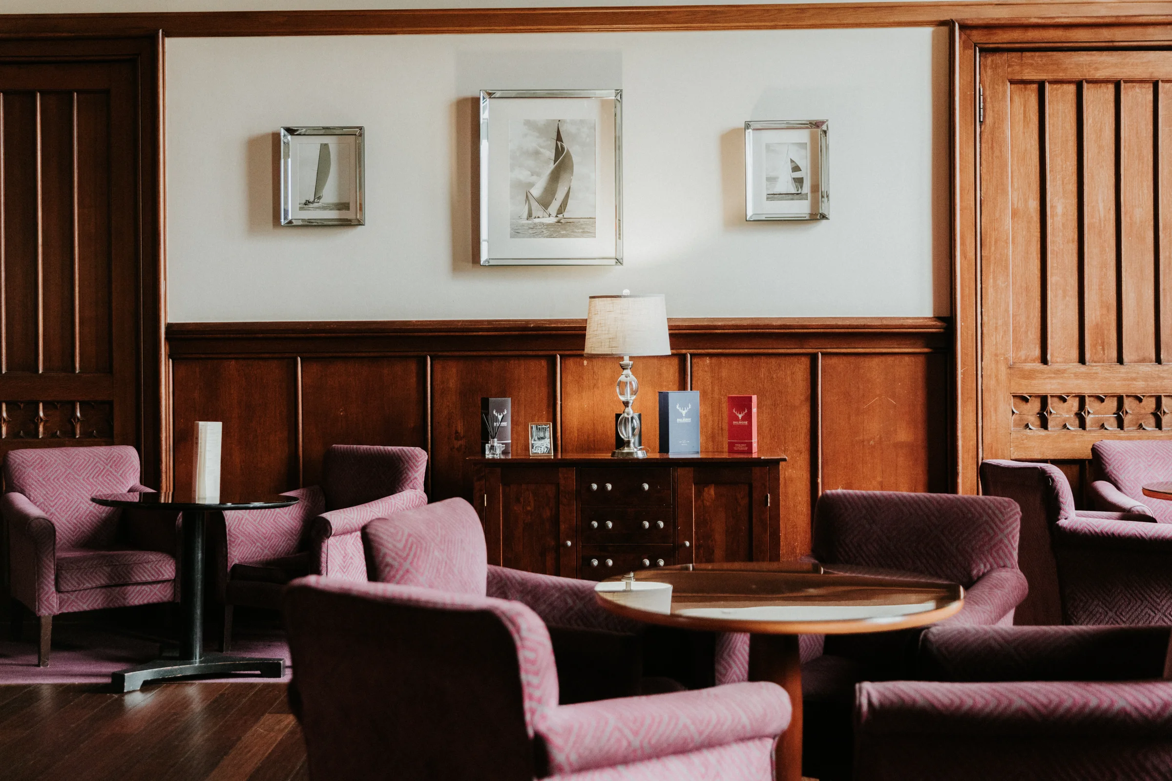 The restored lounge at Mar Hall